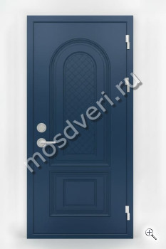 Входная дверь синяя с фрезировкой аркой - купить от производителя Мосдвери Входная дверь синяя с фрезировкой аркой